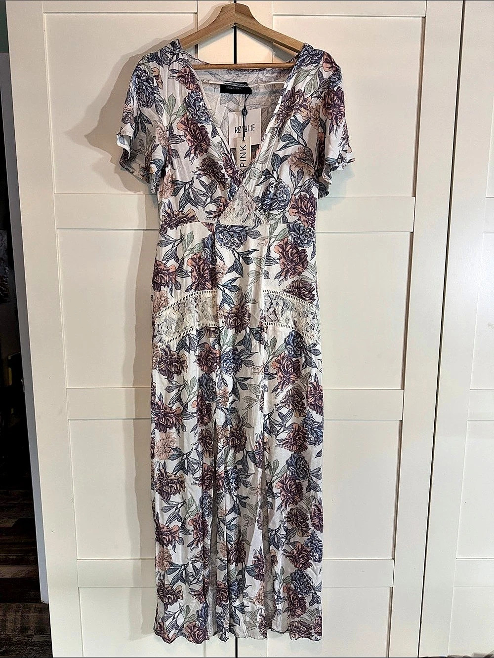 MINKPINK Royale dress Floral Maxi Dress Blue & Purple Size Small NWT B17
